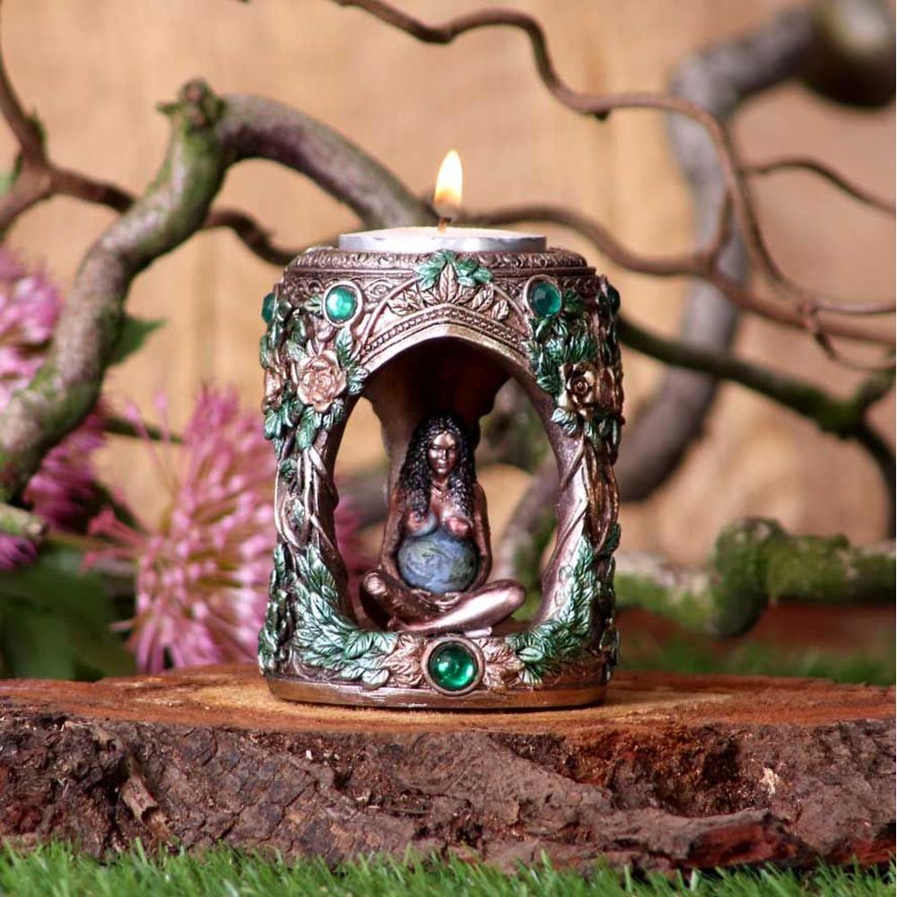 Nemesis Now - Mother Earth 7cm Theelichthouder - Multicolours